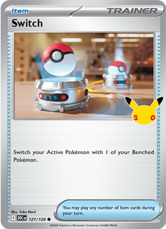 Pokémonkaart Switch nummer 127/128 uit de set 30th Celebration (Mega Evolution)