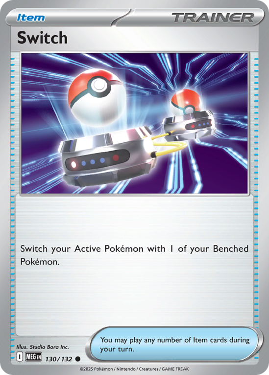 Pokémonkaart Switch nummer 130/132 uit de set Mega Evolution
