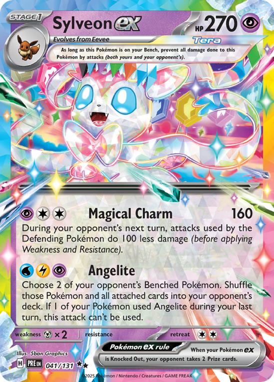 Pokémonkaart Sylveon ex nummer 41/131 uit de set Prismatic Evolutions (Scarlet & Violet)