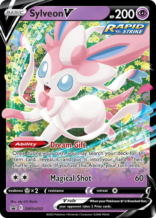 Pokémonkaart Sylveon V nummer SWSH202/103 uit de set SWSH Black Star Promos (Sword & Shield)