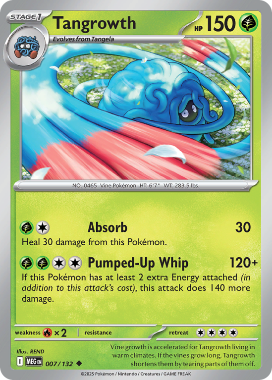 Pokémonkaart Tangrowth nummer 7/132 uit de set Mega Evolution