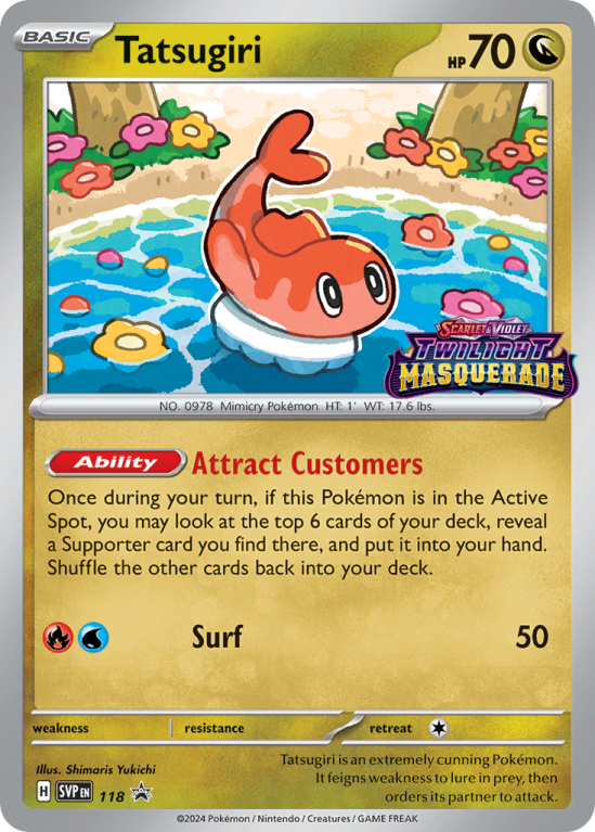 Pokémonkaart Tatsugiri nummer 118/14 uit de set Scarlet & Violet Black Star Promos (Scarlet & Violet)
