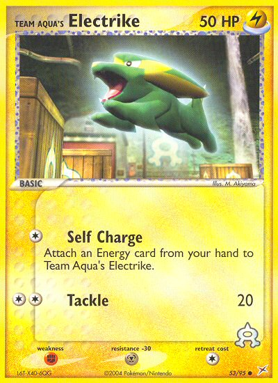 Team Aqua's Electrike 53/95 EX Team Magma vs Team Aqua