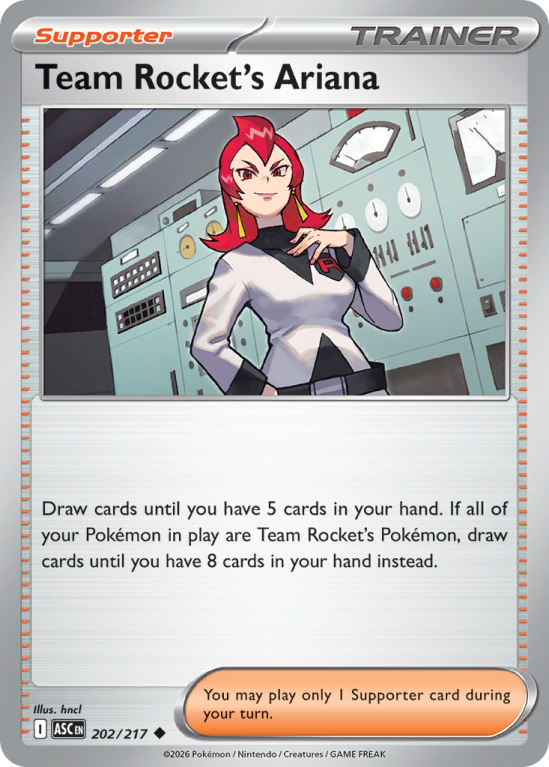 Pokémonkaart Team Rocket's Ariana nummer 202/217 uit de set Ascended Heroes (Mega Evolution)