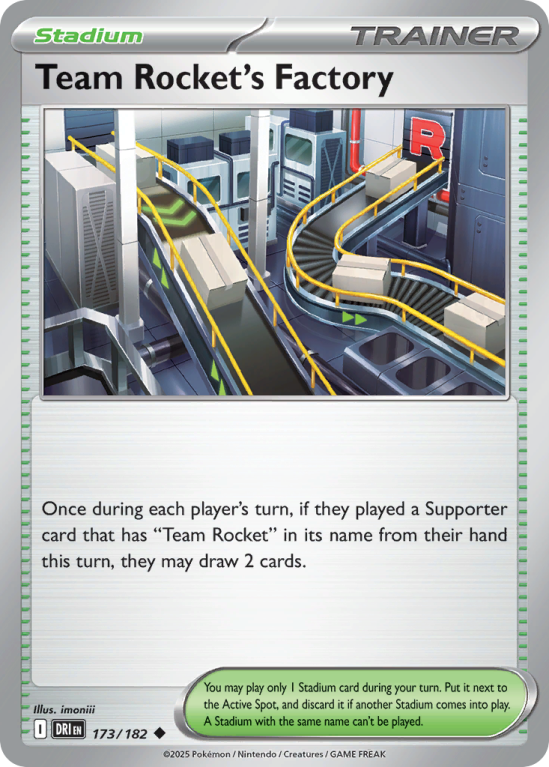 Pokémonkaart Team Rocket's Factory nummer 173/182 uit de set Destined Rivals (Scarlet & Violet)