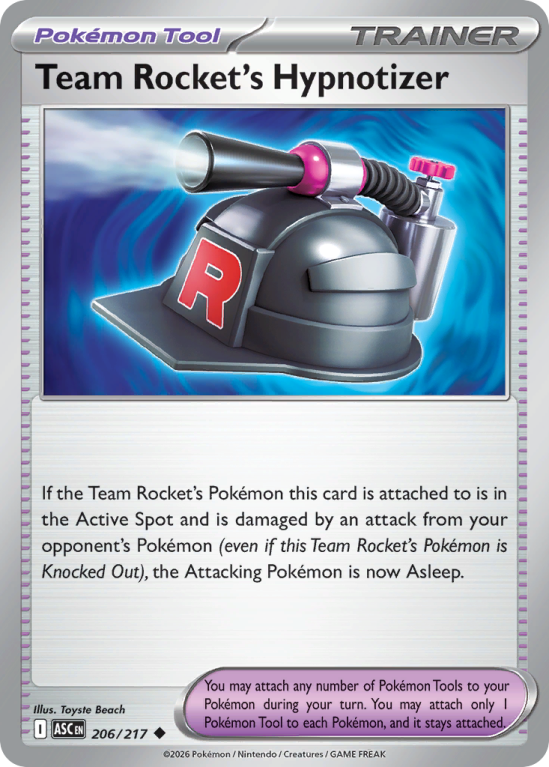 Pokémonkaart Team Rocket's Hypnotizer nummer 206/217 uit de set Ascended Heroes (Mega Evolution)