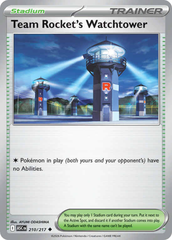 Pokémonkaart Team Rocket's Watchtower nummer 210/217 uit de set Ascended Heroes (Mega Evolution)