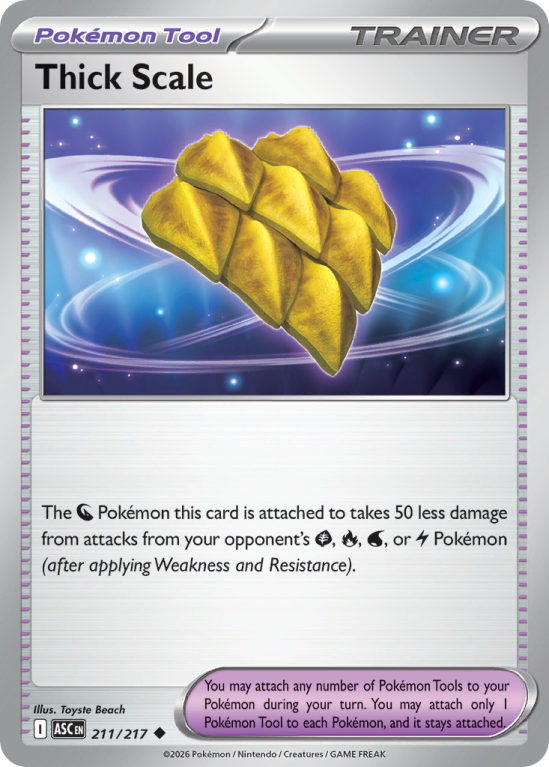 Pokémonkaart Thick Scale nummer 211/217 uit de set Ascended Heroes (Mega Evolution)