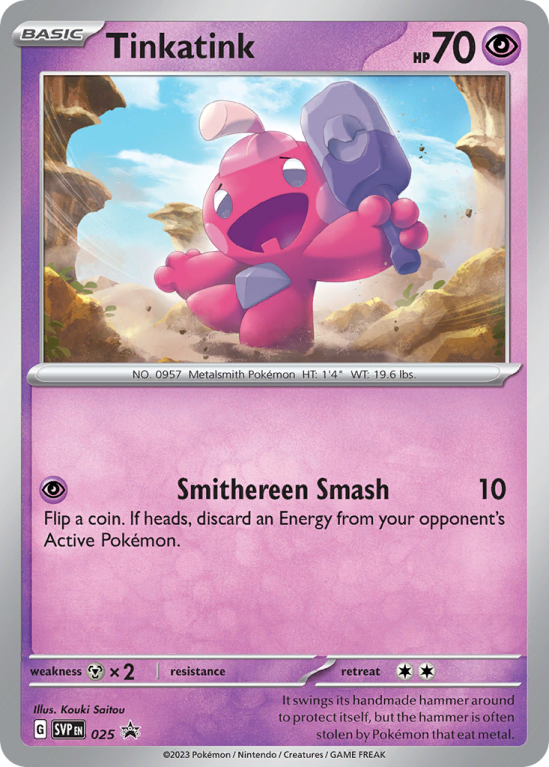 Pokémonkaart Tinkatink nummer 25/14 uit de set Scarlet & Violet Black Star Promos (Scarlet & Violet)