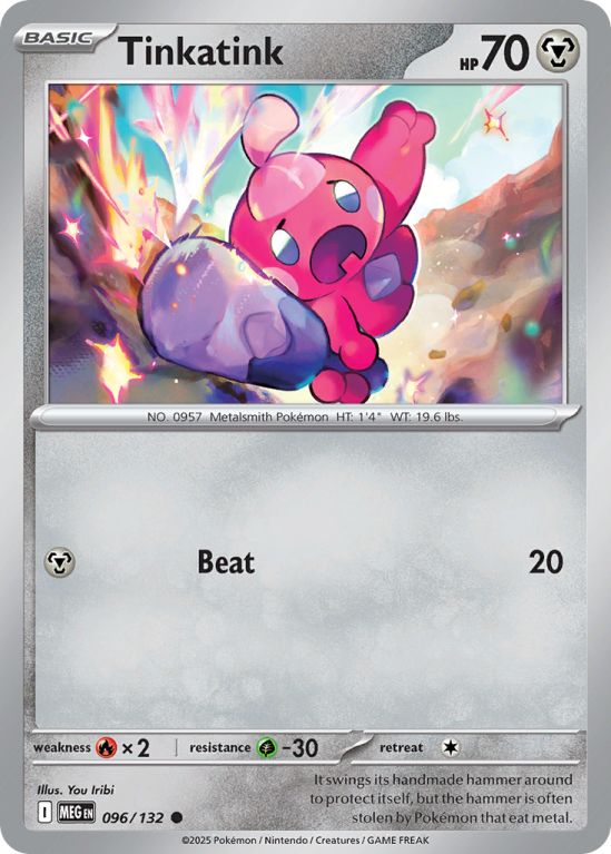 Pokémonkaart Tinkatink nummer 96/132 uit de set Mega Evolution