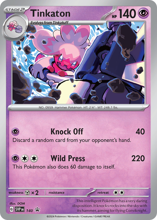 Pokémonkaart Tinkaton nummer 140/14 uit de set Scarlet & Violet Black Star Promos (Scarlet & Violet)