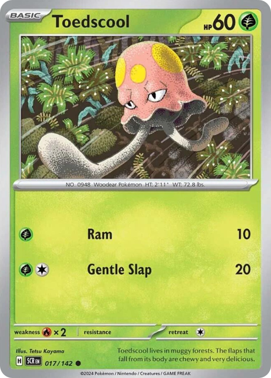 Pokémonkaart Toedscool nummer 17/142 uit de set Stellar Crown (Scarlet & Violet)