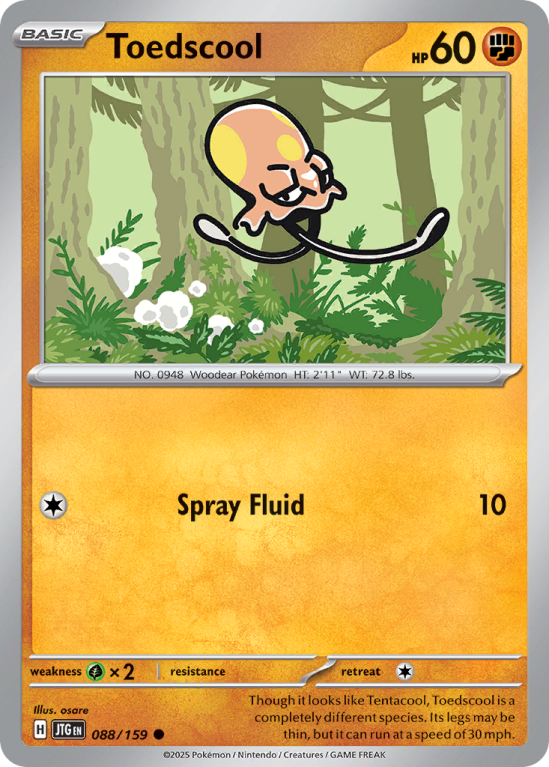 Pokémonkaart Toedscool nummer 88/159 uit de set Journey Together (Scarlet & Violet)