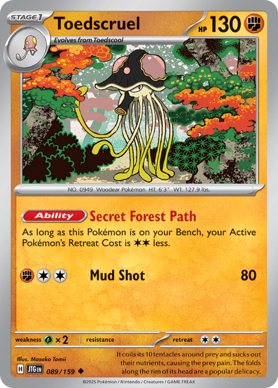 Pokémonkaart Toedscruel nummer 89/159 uit de set Journey Together (Scarlet & Violet)