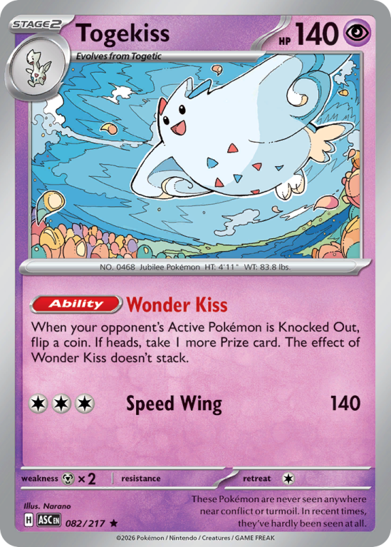 Pokémonkaart Togekiss nummer 82/217 uit de set Ascended Heroes (Mega Evolution)