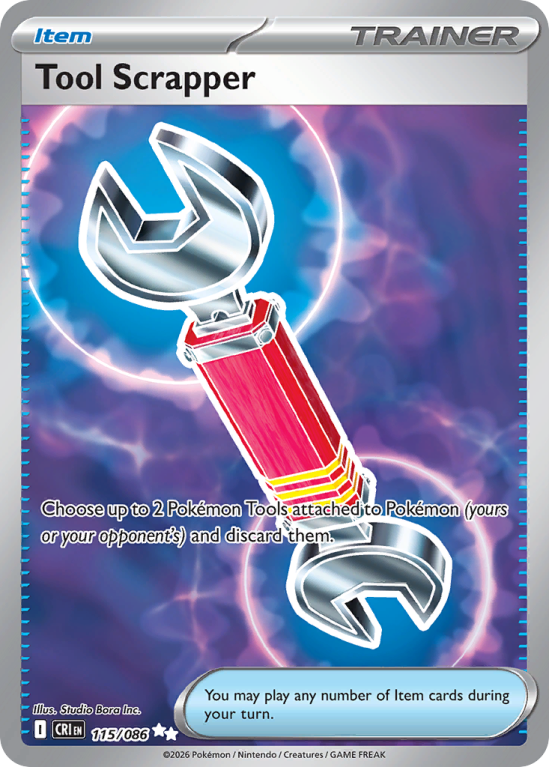 Pokémonkaart Tool Scrapper nummer 115/86 uit de set Chaos Rising (Mega Evolution)