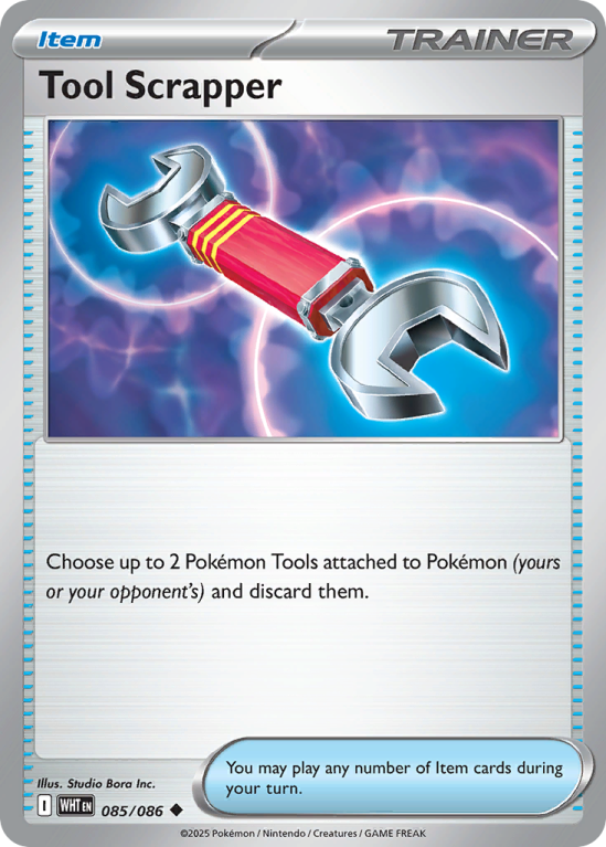 Pokémonkaart Tool Scrapper nummer 85/86 uit de set White Flare (Scarlet & Violet)