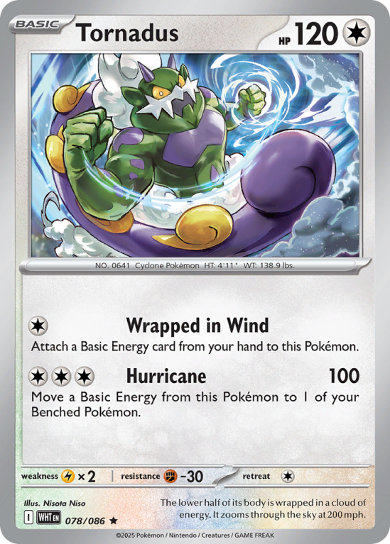 Pokémonkaart Tornadus nummer 78/86 uit de set White Flare (Scarlet & Violet)