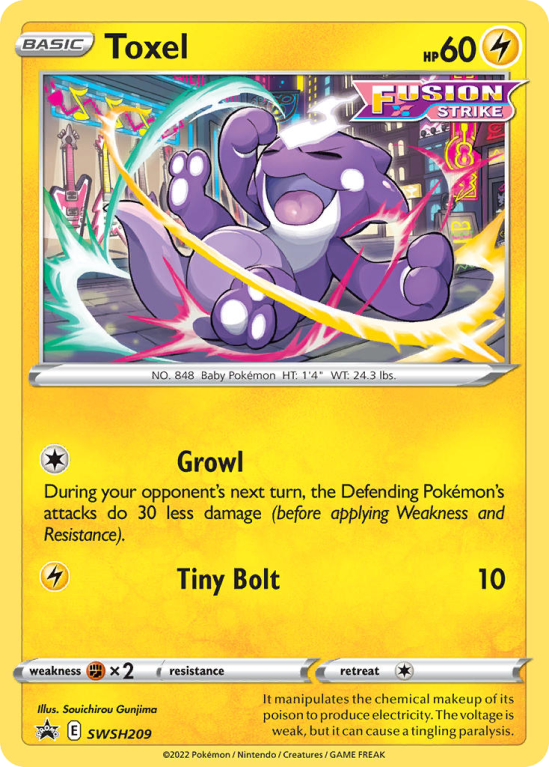 Pokémonkaart Toxel nummer SWSH209/103 uit de set SWSH Black Star Promos (Sword & Shield)