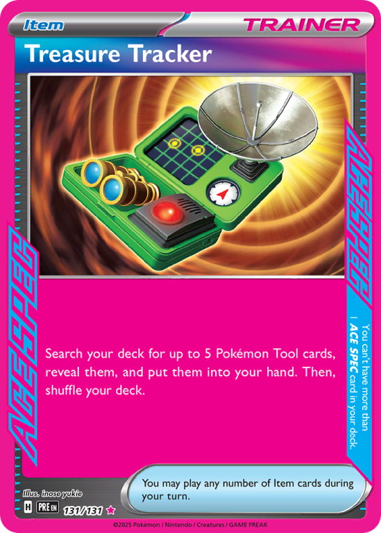 Pokémonkaart Treasure Tracker nummer 131/131 uit de set Prismatic Evolutions (Scarlet & Violet)