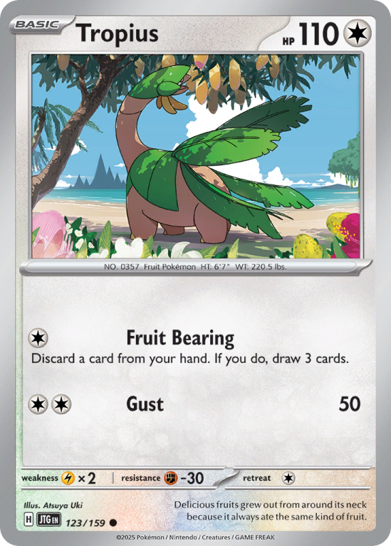 Pokémonkaart Tropius nummer 123/159 uit de set Journey Together (Scarlet & Violet)