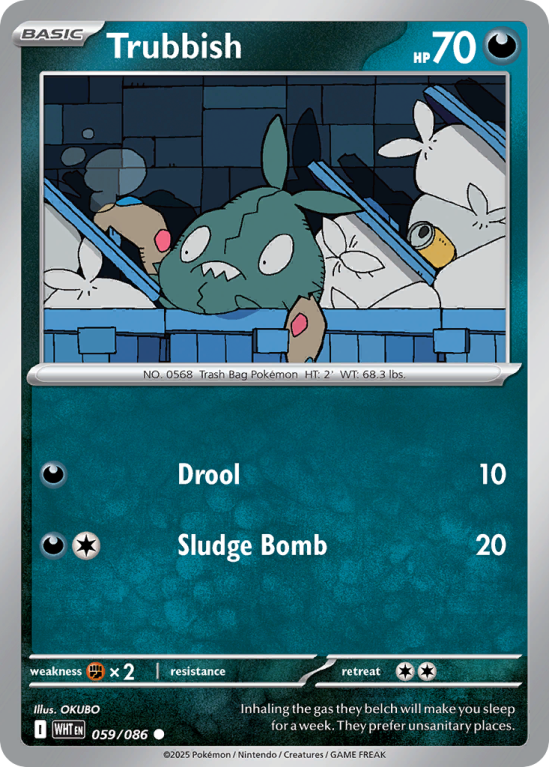 Pokémonkaart Trubbish nummer 59/86 uit de set White Flare (Scarlet & Violet)