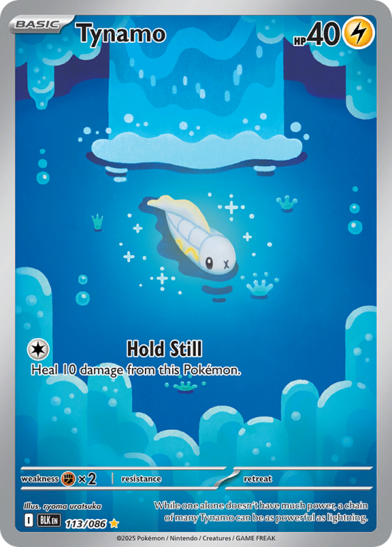 Pokémonkaart Tynamo nummer 113/86 uit de set Black Bolt (Scarlet & Violet)