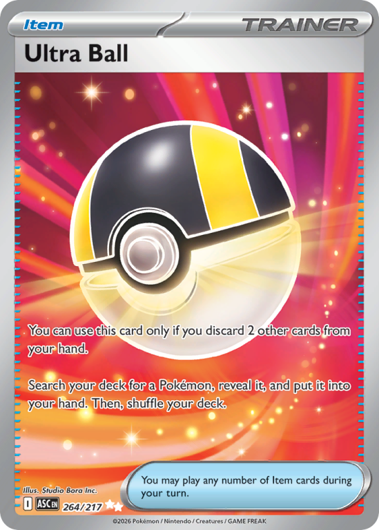 Pokémonkaart Ultra Ball nummer 264/217 uit de set Ascended Heroes (Mega Evolution)