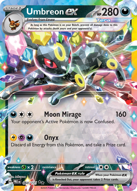 Pokémonkaart Umbreon ex nummer 60/131 uit de set Prismatic Evolutions (Scarlet & Violet)
