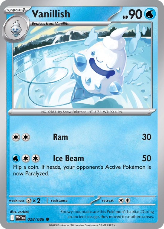 Pokémonkaart Vanillish nummer 28/86 uit de set White Flare (Scarlet & Violet)