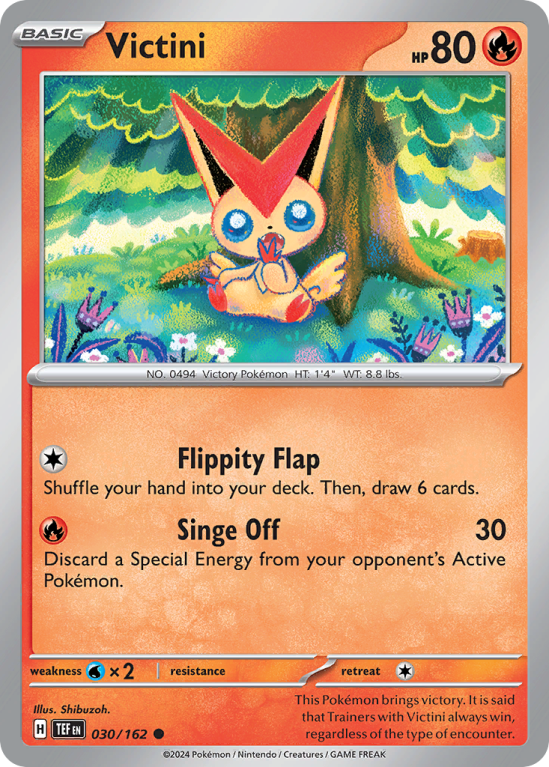 Pokémonkaart Victini nummer 30/162 uit de set Temporal Forces (Scarlet & Violet)