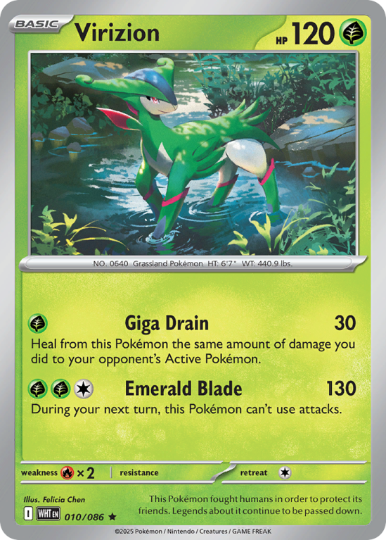 Pokémonkaart Virizion nummer 10/86 uit de set White Flare (Scarlet & Violet)