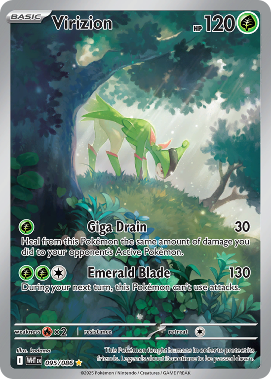 Pokémonkaart Virizion nummer 95/86 uit de set White Flare (Scarlet & Violet)