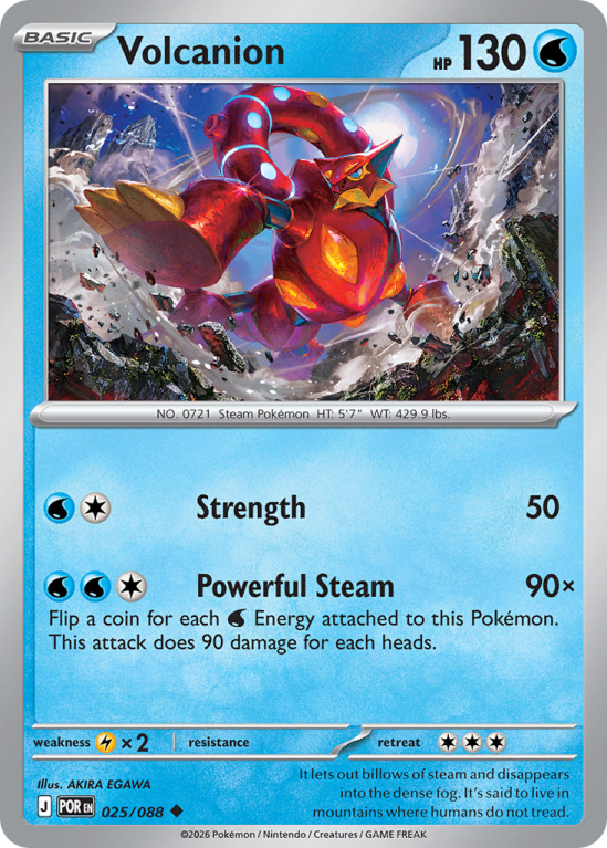Pokémonkaart Volcanion nummer 25/88 uit de set Perfect Order (Mega Evolution)