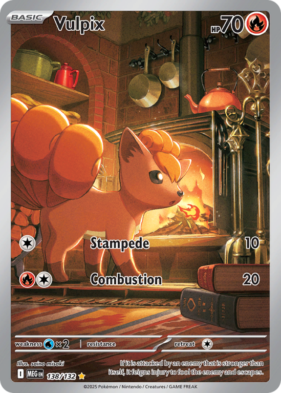 Pokémonkaart Vulpix nummer 138/132 uit de set Mega Evolution