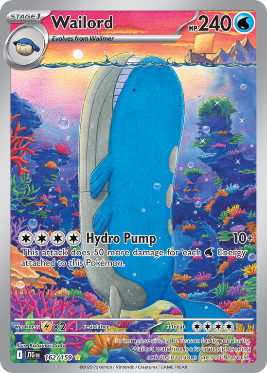 Pokémonkaart Wailord nummer 162/159 uit de set Journey Together (Scarlet & Violet)