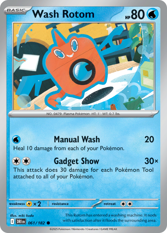 Pokémonkaart Wash Rotom nummer 61/182 uit de set Destined Rivals (Scarlet & Violet)