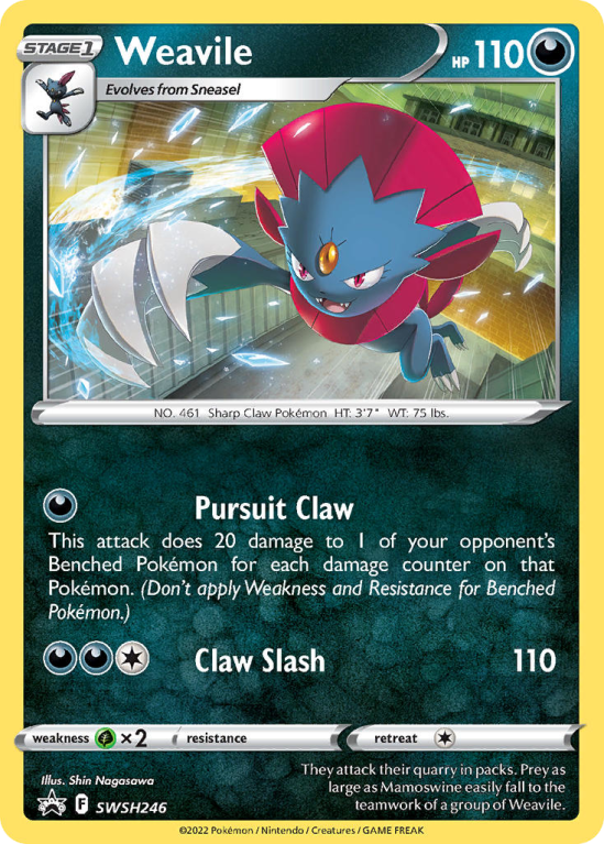 Pokémonkaart Weavile nummer SWSH246/103 uit de set SWSH Black Star Promos (Sword & Shield)