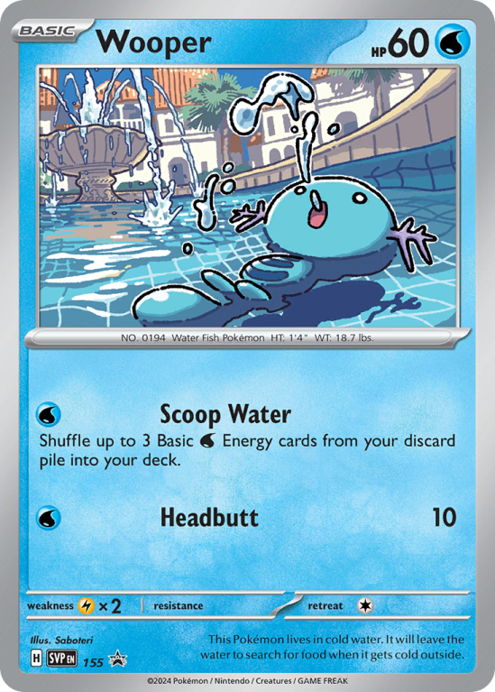 Pokémonkaart Wooper nummer 155/14 uit de set Scarlet & Violet Black Star Promos (Scarlet & Violet)
