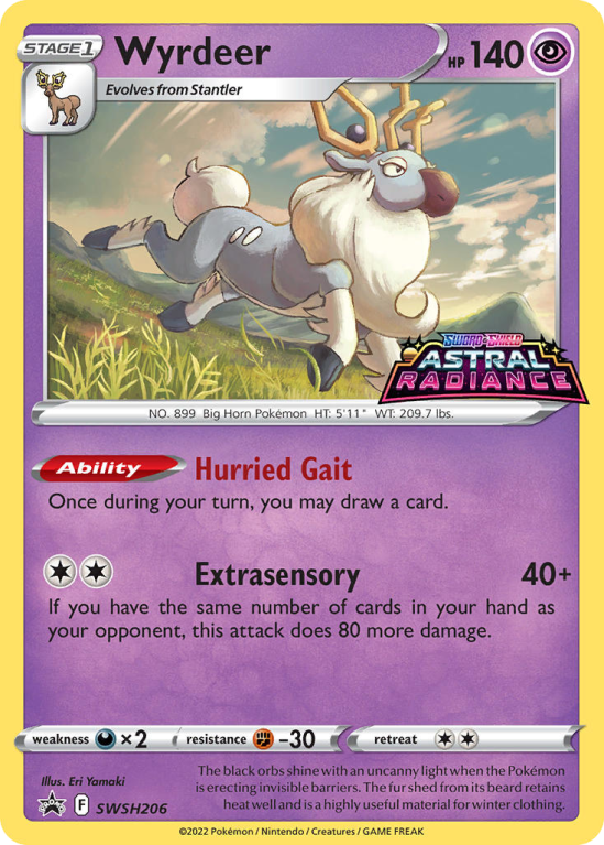 Pokémonkaart Wyrdeer nummer SWSH206/103 uit de set SWSH Black Star Promos (Sword & Shield)