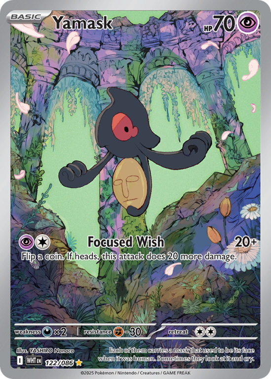 Pokémonkaart Yamask nummer 122/86 uit de set White Flare (Scarlet & Violet)