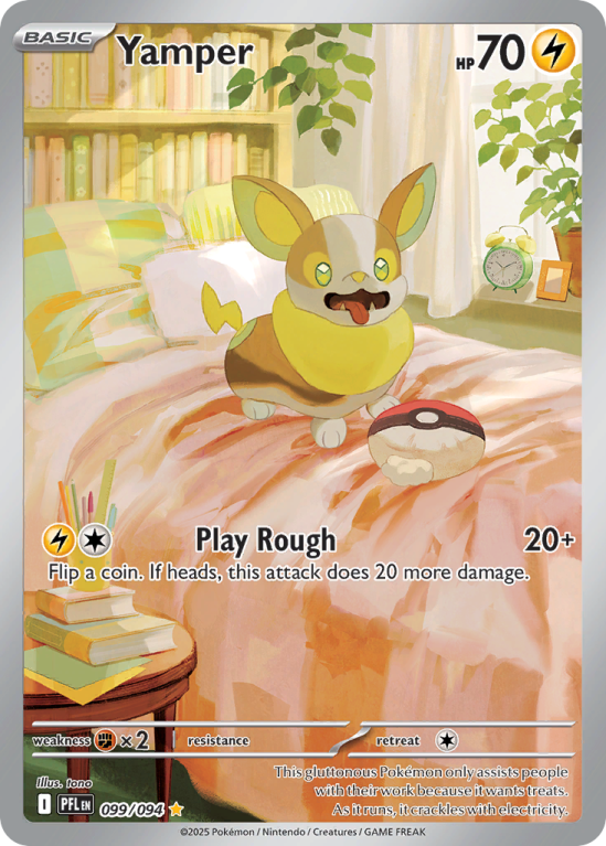 Pokémonkaart Yamper nummer 99/94 uit de set Phantasmal Flames (Mega Evolution)