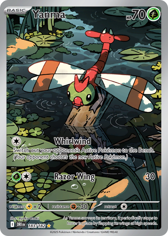 Pokémonkaart Yanma nummer 183/182 uit de set Destined Rivals (Scarlet & Violet)
