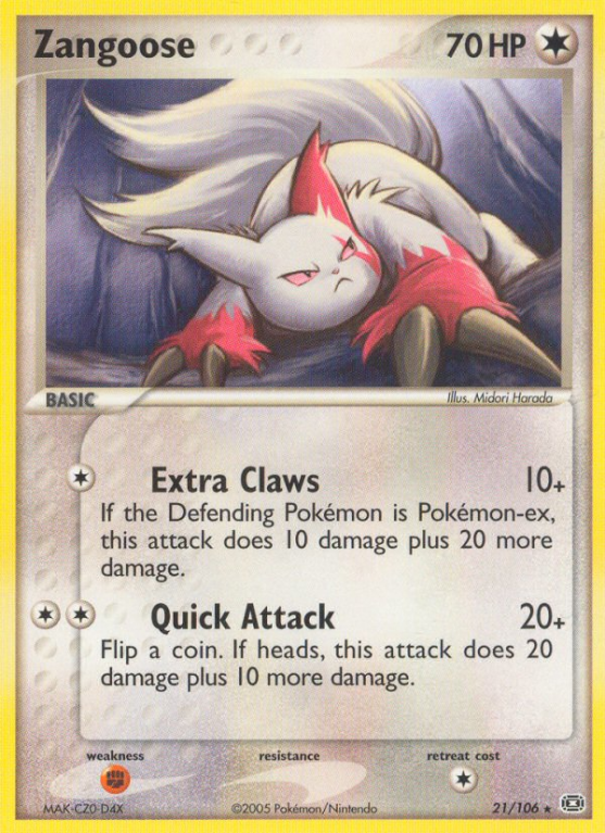 Zangoose 21/106 EX Emerald