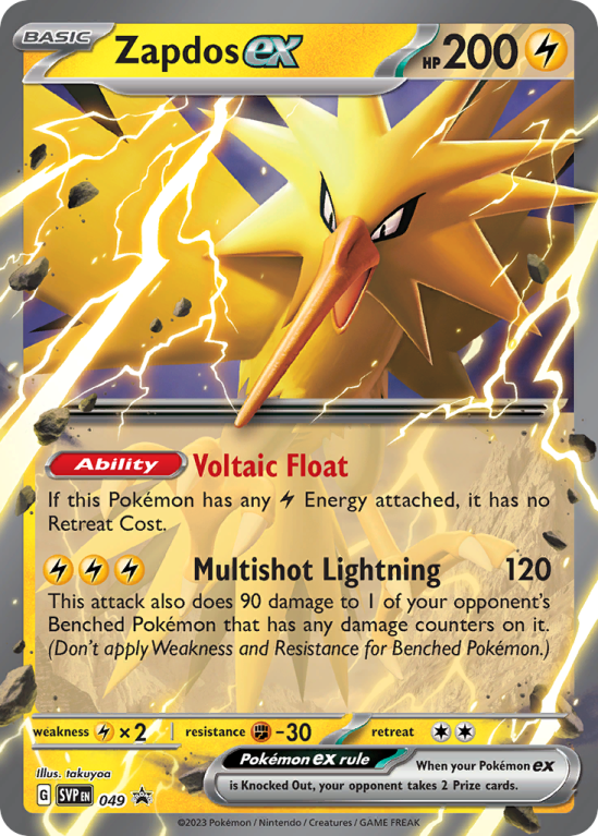 Pokémonkaart Zapdos ex nummer 49/14 uit de set Scarlet & Violet Black Star Promos (Scarlet & Violet)