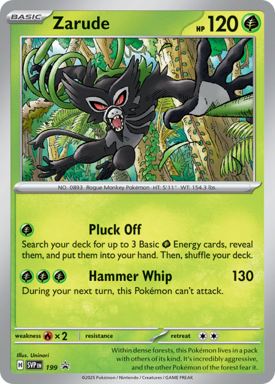 Pokémonkaart Zarude nummer 199/14 uit de set Scarlet & Violet Black Star Promos (Scarlet & Violet)