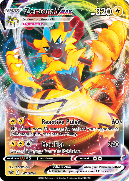 Pokémonkaart Zeraora VMAX nummer SWSH264/103 uit de set SWSH Black Star Promos (Sword & Shield)