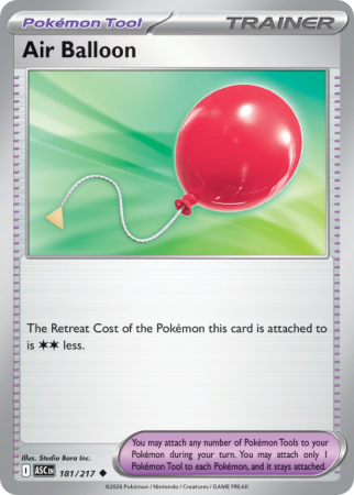 Pokémonkaart Air Balloon nummer 181/217