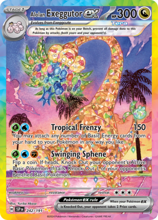 Pokémonkaart Alolan Exeggutor ex nummer 242/191