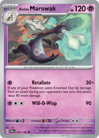 Pokémonkaart Alolan Marowak nummer 57/159 uit de set Journey Together (Scarlet & Violet)